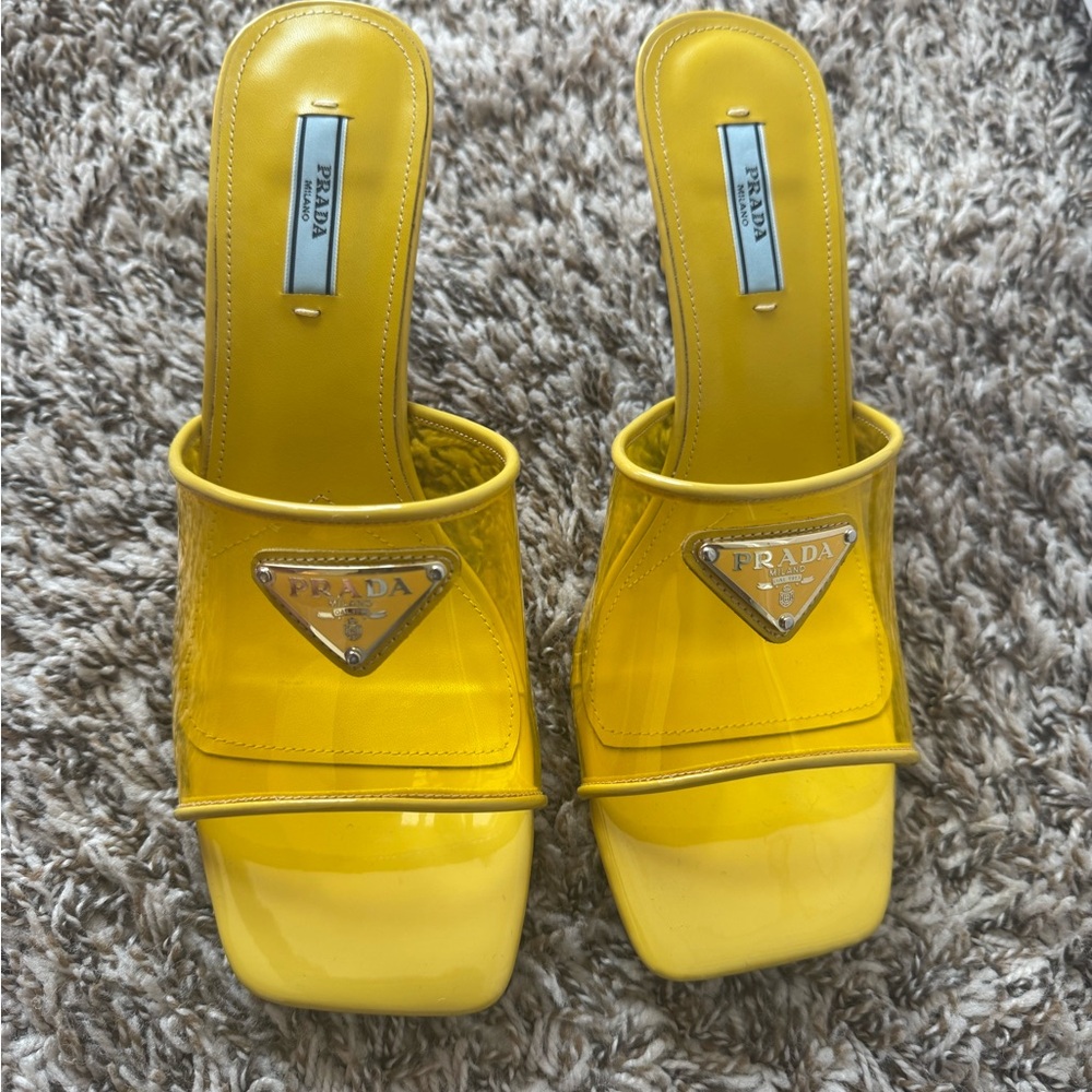 Prada Yellow Women's Slide Sandals
